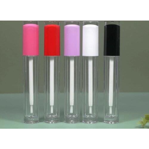 10pcs a pack 5ml Empty Plastic Lip Gloss Tube with Fibre Brush