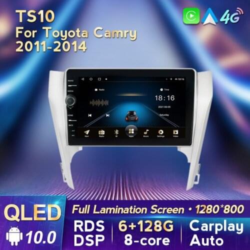 QLED RDS Octa Core 6G 128G DSP IPS For Toyota Camry 7 XV 50 55 2011 - 2014 Car Radio Multimedia GPS Player 4G LTE wifi Android