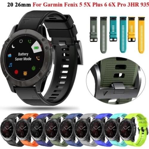 22 26mm Smart Watch Band Bracelet Silicone Strap For Garmin Fenix 5 5X Plus 6 6X Pro 3HR 935 Smartwatch Quickfit Watchband Belt