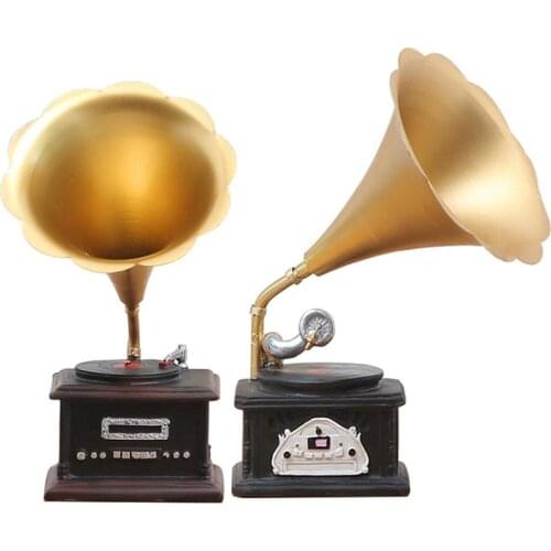 Retro Phonograph Big Horn Vinyl Recorder Home Decoration Ornament Decor