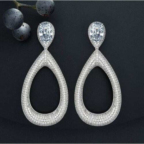 ModemAngel Luxury Big Water Drop Cubic Zircon Copper Earring Women High Quality Gift Engagement Wedding