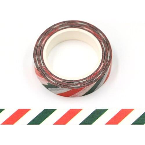 1PC 10mm x 10m Christmas red and green diagonal stripes washi tape Scrapbook Paper Masking Adhesive Merry Christmas washi tape
