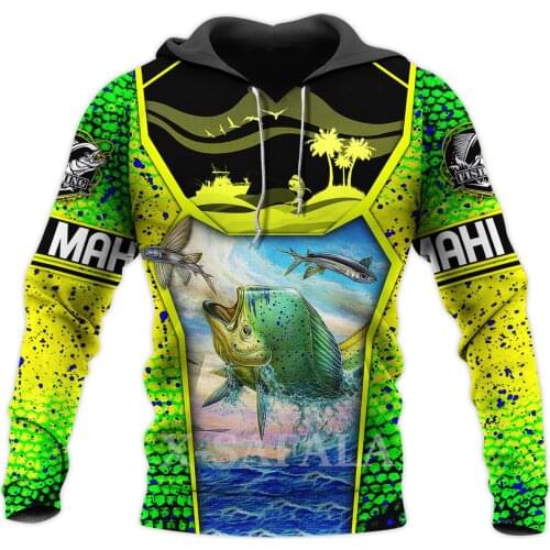 Fishing Love Mahi Mahi Fish 3D Full Print Size Hoodie Man Women Harajuku Outwear Zipper Pullover Sweatshirt Unisex-2