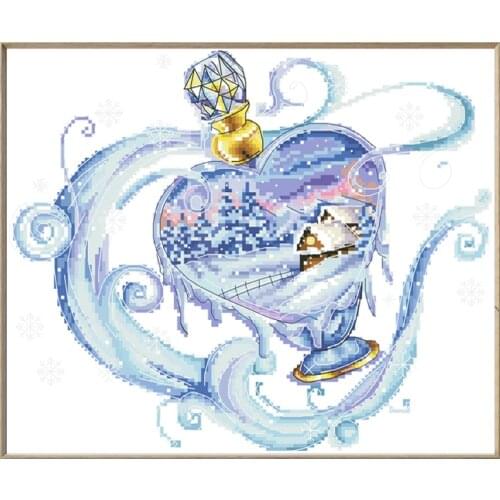 Magic Winter Cross Stitch Patterns Kits Printed Canvas Embroidery Sets 11CT 14CT Diy Handmade Needlework Sewing Crafts Paintings