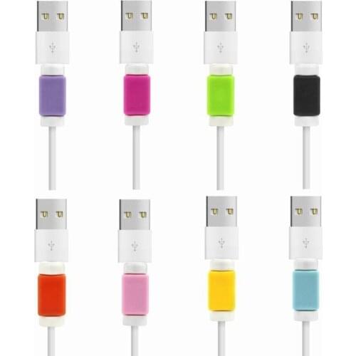 Candy Color Silicone Cable Protector Data Line Cord Protection Case Wire Winder Cover Saver for Usb Charging Cables