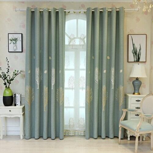 Nordic Shading Classical Chinese Style Gold Silk Jacquard Thick Cotton Curtains for Living Dining Room Bedroom