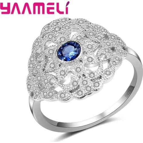 Valentines Day Best Gifts For Women Genuine 925 Sterling Silver Classic Finger Ring for Women Wedding Jewelry