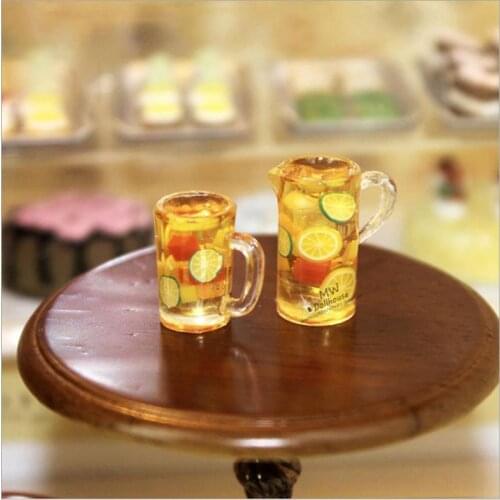 1:12 Dollhouse Miniature Fruit Tea Mini Drinks Cups for Blyth Barbies OB11 BJD Doll House Kitchen Play Toys