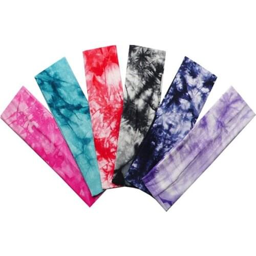 1pcs 2 Inch Tie Dye Cheetah Forest Tree Chevron Zebra Cotton Stretch Headbands Sports Girl Hair Bands Bandage Gum Turban Bandana