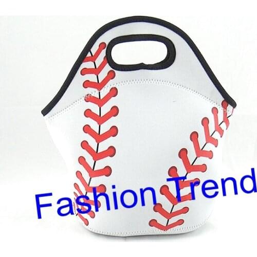 10pcs/lot free shipping new arrival wholesale baseball lunch bag monogrammed personalized insulated cooler bags women bags