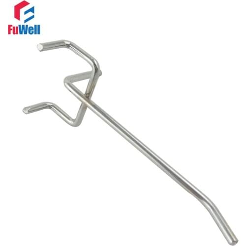 10pcs 150mm Length Supermarket Shelves Hole Plate Pegboard Hook Jewelry Display 3.3mm Wire Dia. 32mm Hole Pitch Display Hooks
