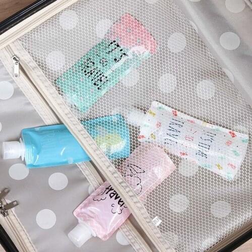 100ml Liquid Dispensing Shampoo Storage Bag Candy Color Lotion Packing Bottles Squeeze Travel Makeup Container Portable