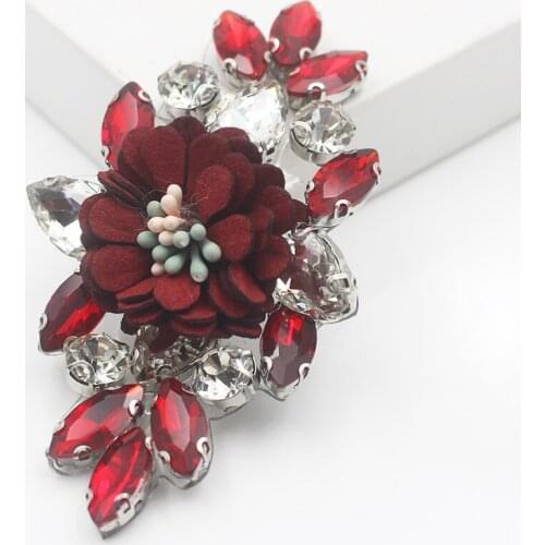 2pcs/lot parches para pegar con plancha Pegatinas de tela de flores de diamantes manualidades niños decoración lropa acessorios