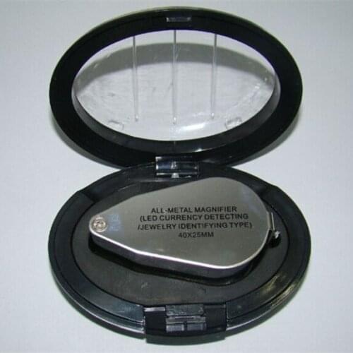 2PCS LED Purple money Detector 40x25mm 10X-20X handheld portable Magnifier jewelry appraisal