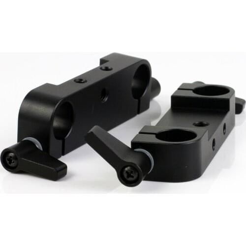 2pcs Universal Rod Clamp Block Adapter fr 15mm Rod Support Rail System DSLR Rig Camera Tripod Follow Focus Power Supply Box Cage