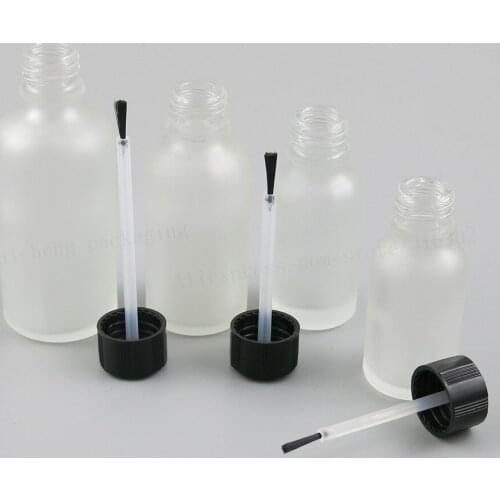 200 x 5ml 10ml 15ml 20ml 30ml 50mml 100ml Frosted Glass Essential Oil Bottle With Brush Cap Nail Polish Botlte Glass Container