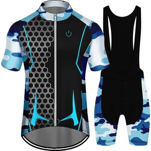 2021 Team Racing Mens Cycling Jersey Set MTB Road Bike Breathable Quick Dry Short Sleeve Sling Shorts Suit Cycling Clothing