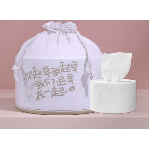 45Pcs Disposable Cotton Face Cloths Towel Thick Facial Tissue Face Cleaning Makeup Remover Roll Tissue Dry and Wet Use