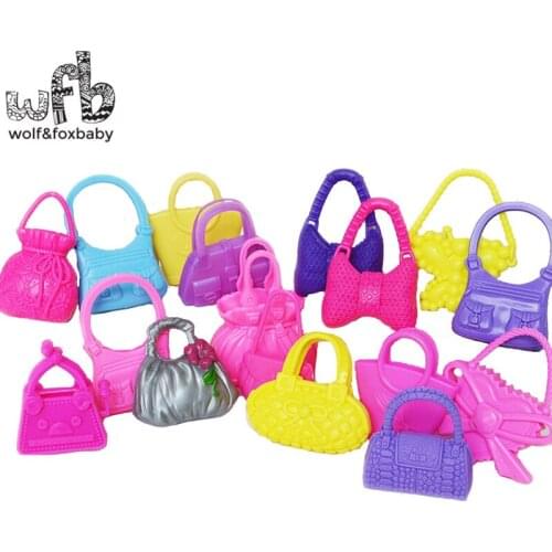 5pieces/lot Cute Handbag Shoulder Bag for Doll Toy Accessories Gift different style Random delivery