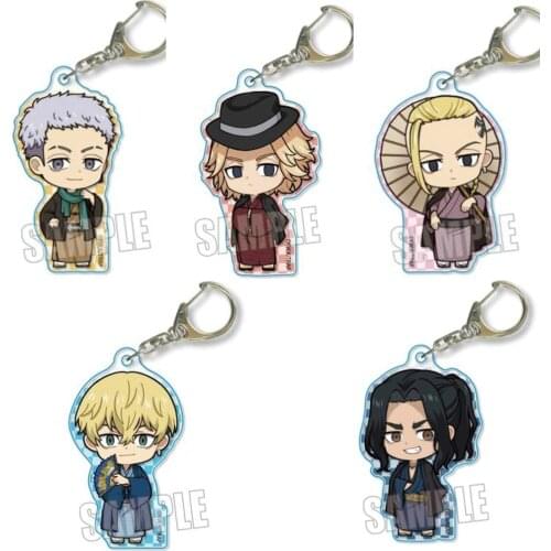 Anime Tokyo Revengers Sano Manjirō Hanagaki Takemichi Pendant Acrylic Keychain Keyring Bag Charm Cosplay Kimono Series Toys Gift