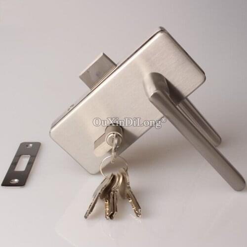 1PCS Stainless Steel door lock with handles office single door glass to wall lock for glass thickness 8-12mm JF1662