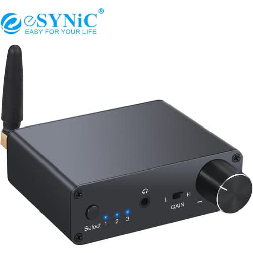 ESYNiC 192k Bluetooth-compatible DAC Converter With Headphone Amp Digital To Analog Converter 3.5mm Audio Adapter Support APT-X