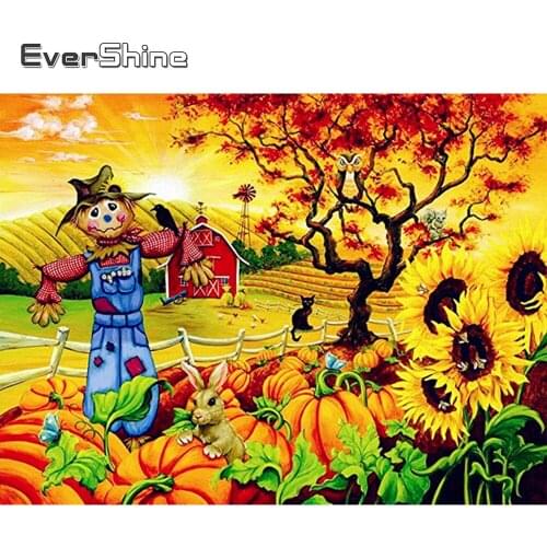 EverShine Full Drill Square Diamond Painting Cartoon Needlework Diamond Embroidery Thanksgiving Picture Rhinestone Wall Art