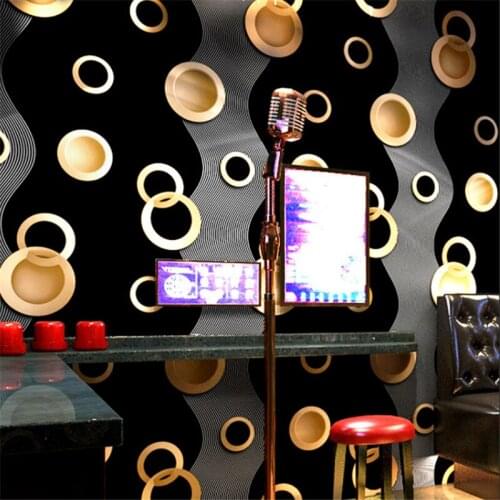 Wellyu Creative home fashion decoration 3d reflective special bar luminous box stereo round background wall wallpaper