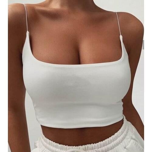 Summer Women Sexy Tank Tops Fitness Sexy Sleeveless Shirt Elegant Lady Bottoming Halter Tees Streetwear White Tanks top Ladies