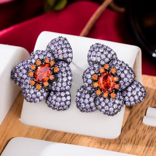 Missvikki Luxury Natural Charm Bloom Flowers Earrings for Women Bridal Wedding Party Jewelry Trendy High Quality Accessories