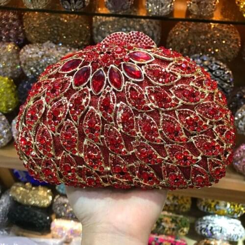 Fashion Luxury Gem Clutch bag Golden Chain Party Wedding Purse Women rhinestone Evening Bag Female Bag Ladies Day Clutch purses