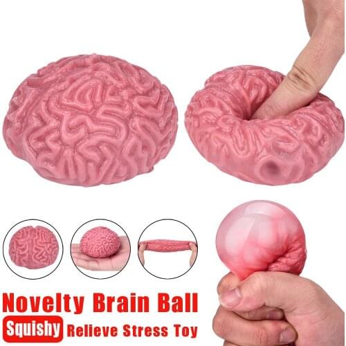 Novelty Squishy Brain Toy Squeezable Fun Toys Relieve Stress Ball Cure Doll Toys For Kids Birthday Party Gift Christmas Gift #L
