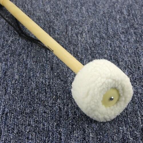 NEW 1PCS Gong Mallet Drum Precussion Mallet Wood Handle with Wool Head 55mmx45mm Percussion Instruments Parts