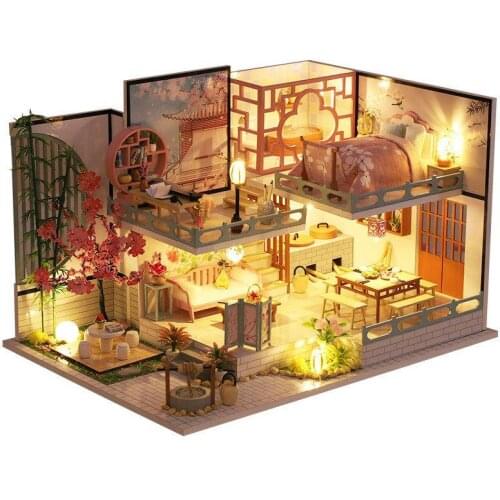 New Doll House Wooden Furniture Diy House Miniature Assemble 3d Miniaturas Dollhouse Puzzle Kits Toys For Children Birthday Gift