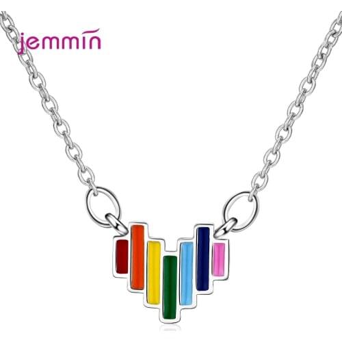 Korean Trend Creative 925 Sterling Silver Rainbow Pendant Necklces For Women Wedding Party Lovers Birthday Gift Jewelry