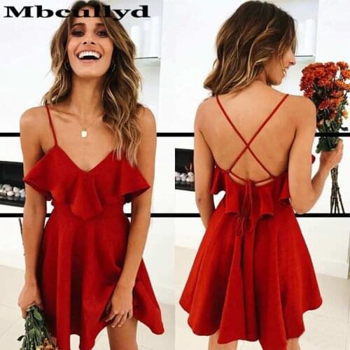 Mbcullyd Red Backless Homecoming Dress For Girls 2020 Short Mini Satin Graduation Dress Plus Size Prom Dresses Cheap Under 100