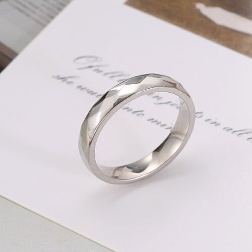 Simple Women Rings Stainless Steel Fashion Jewelry Wedding Engagement Bands Classic Finger Ring Accessories