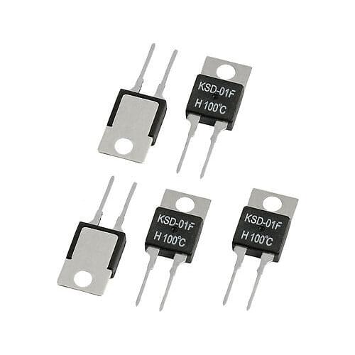 5 Pcs 100C NO Temperature Controller Thermostat KSD-01F 250VAC/ 24VDC 1.5A