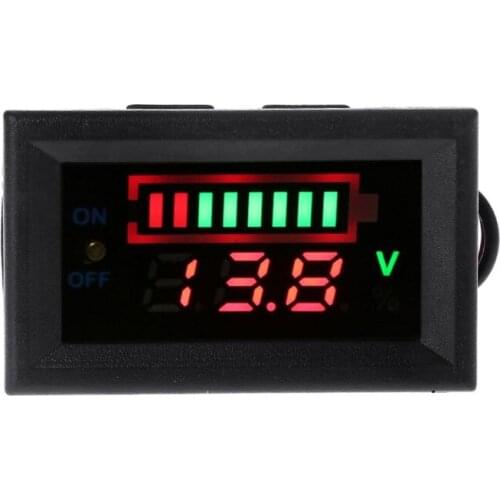 12V Car Lead Acid Battery Capacity Indicator Voltmeter Power Tester with Switch