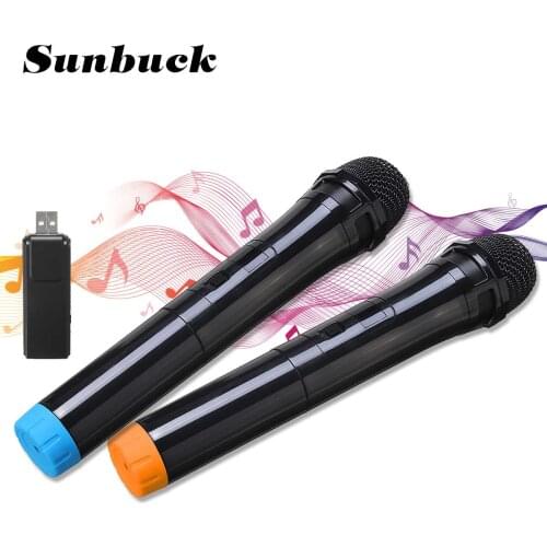 SUNBUCK Universal UHF Wireless Professional Handheld Microphone with USB Receiver For Karaoke For Church Performance Amplifier