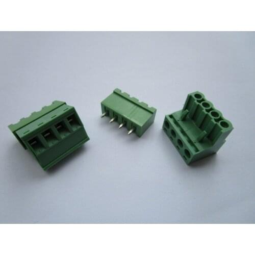 Close Straight 4 pin 5.08mm Screw Terminal Block Green Connector Pluggbale Type 150 Pcs Per Lot