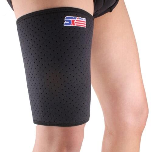 Thigh Guard Protector Pads Leg Support Compression Bandage Adjustable Sleeve Muscle Strain Pain Relief Sport Legwarmers