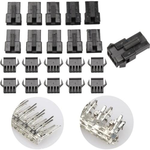 100PCS 4-Hole SM-04M/04F/M/F Pin Way Electrical Bare Terminals Set Male Female Wire Jumper Connectors Kit JST-2.54mm