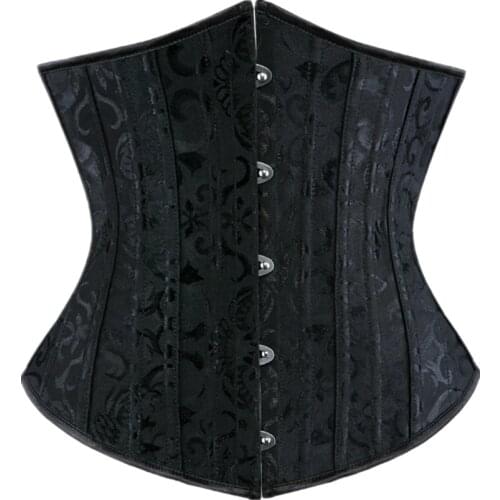 26 Steel Bone Jacquard Underbust Corset Ladies Sexy Palace Body Shaping Waist Clip XS-6XL