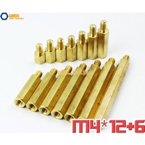 60 Pieces Brass M4 x 12 + 6mm PCB Female to Male Motherboard Standoff Hex Spacer