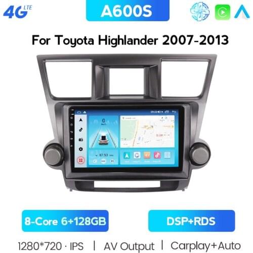 9'' For Android 10.0 System FM Car Stereo Radio GPS Navigation For Toyota Highlander 2009 2010 2011-2013 Radio Multimedia Player