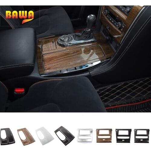 BAWA ABS Car Navigation GPS Gear Shift Panel Cup Holder Decoration Cover Interior Sticker Styling For Nissan Patrol 2017 Up