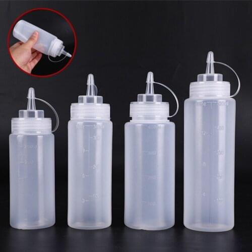 C White Plastic Squeeze Bottle With Cap Dispenser Bottle Bread Dessert Baking Accessory Cake Decorating Kitchen Gadget Tool