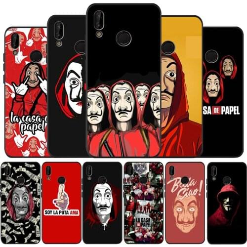 La Casa De Papel black Silicone soft Phone Case For Huawei P40 P30 P20 P10 P9 Lite Pro 2019 P smart 2 Back cover Shell