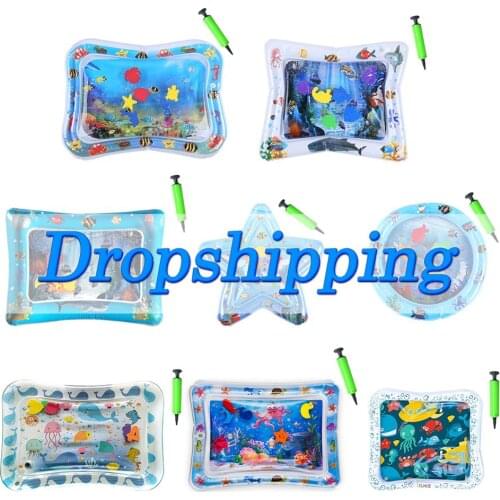 Baby Kids Water Play Mat Toys Inflatable PVC infant Tummy Time Playmat Toddler Activity Play Center Water Mat Summer Cold Mat